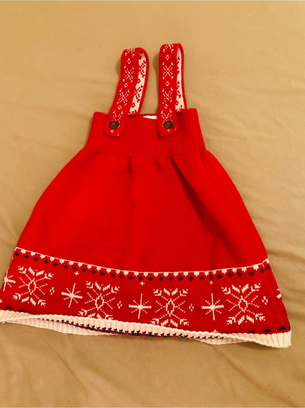 Hanna Anderson Snowflake Knit Overall Dress